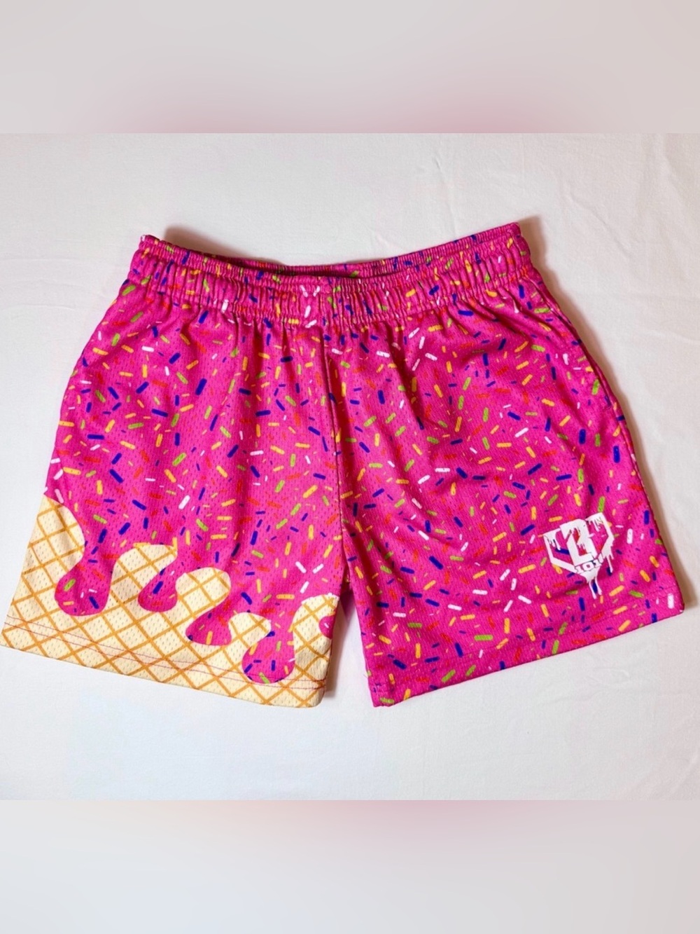 Baseball Lifestyle 101 Pink Ice Cream Shorts  Youth Small